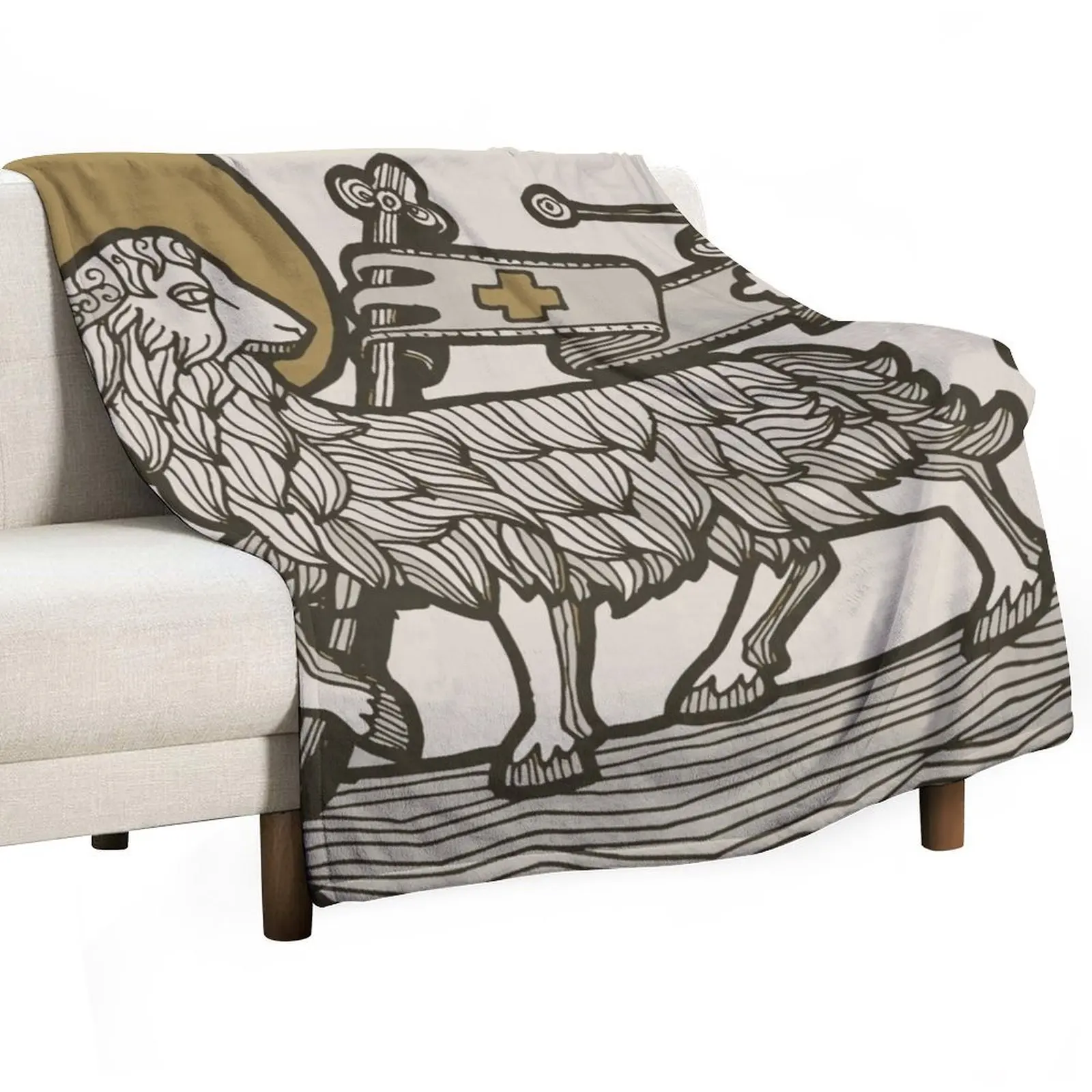Lamb of God Throw Blanket Plaid Soft Plush Plaid Cute Plaid Decorative Throw Luxury Designer Luxury Thicken Blankets