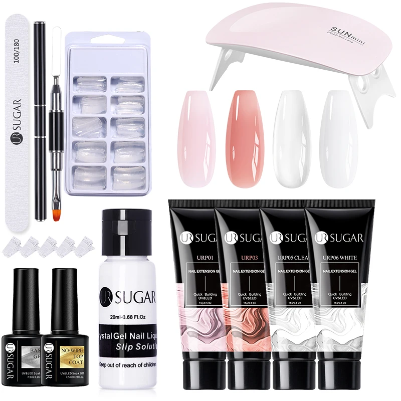 UR SUGAR 17/12/7 SZT. Zestaw Żeli do Przedłużania Paznokci Żel Budujący do Paznokci Szybkie Budowanie Zestaw Lakierów do Paznokci Żel UV LED do Usuwania Soak Off Manicure Nail Art