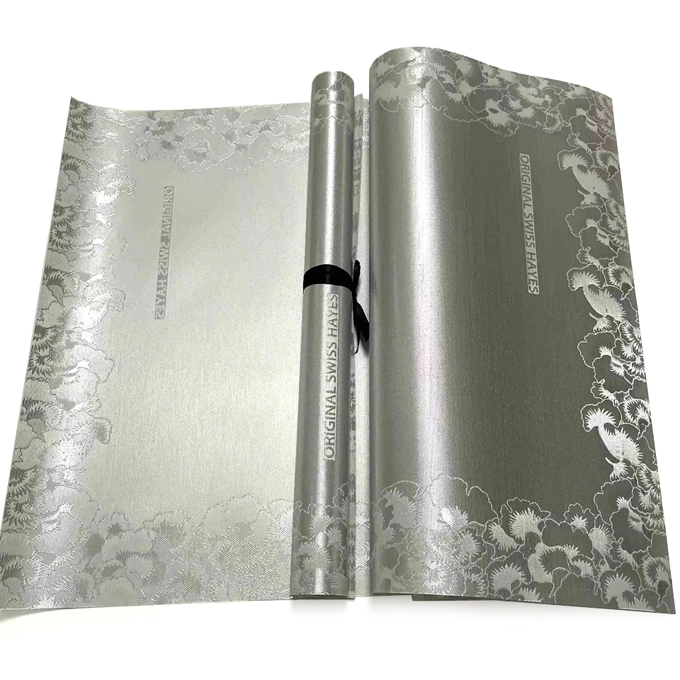 

Sego Gele and Ipele 2Pcs, Silver African Hayes Headtie 48x230cm, Nigerian Head Wrap Fabric for Women, Newest Turban Style TX-2-1