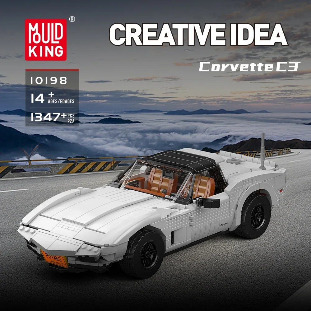 

MOULD KING 10198 Corvette C3 sports car Model Racing Car Plastic Assemble Kit Bricks Sets Building Block sets toys for Kids