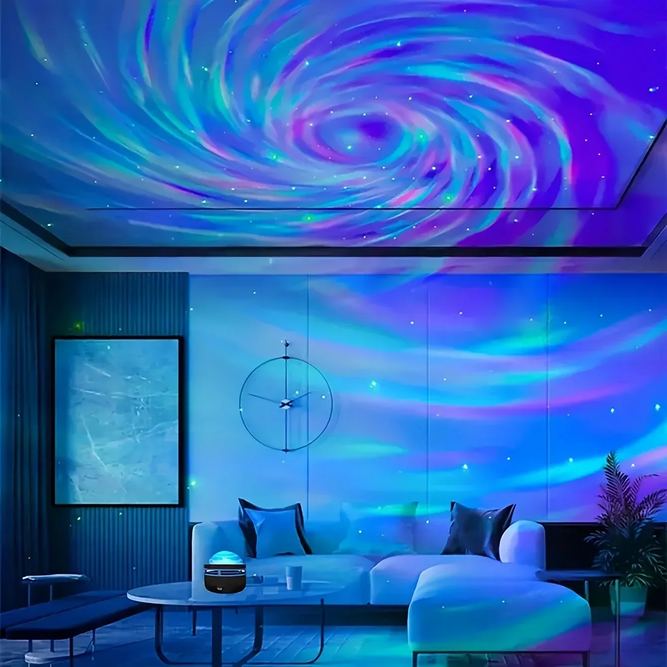 Aurora Projection Stage Light USB LED Projector Christmas Party Decorations Remote Control 7-Color Dreamy Sky Party Night Lights