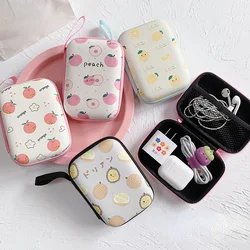 9.5cm*13.3cm Earphone Box Case Zipper Data Cable Charging Line Storage Box Women Girls Lipsticks Business Cards Coin Organizer