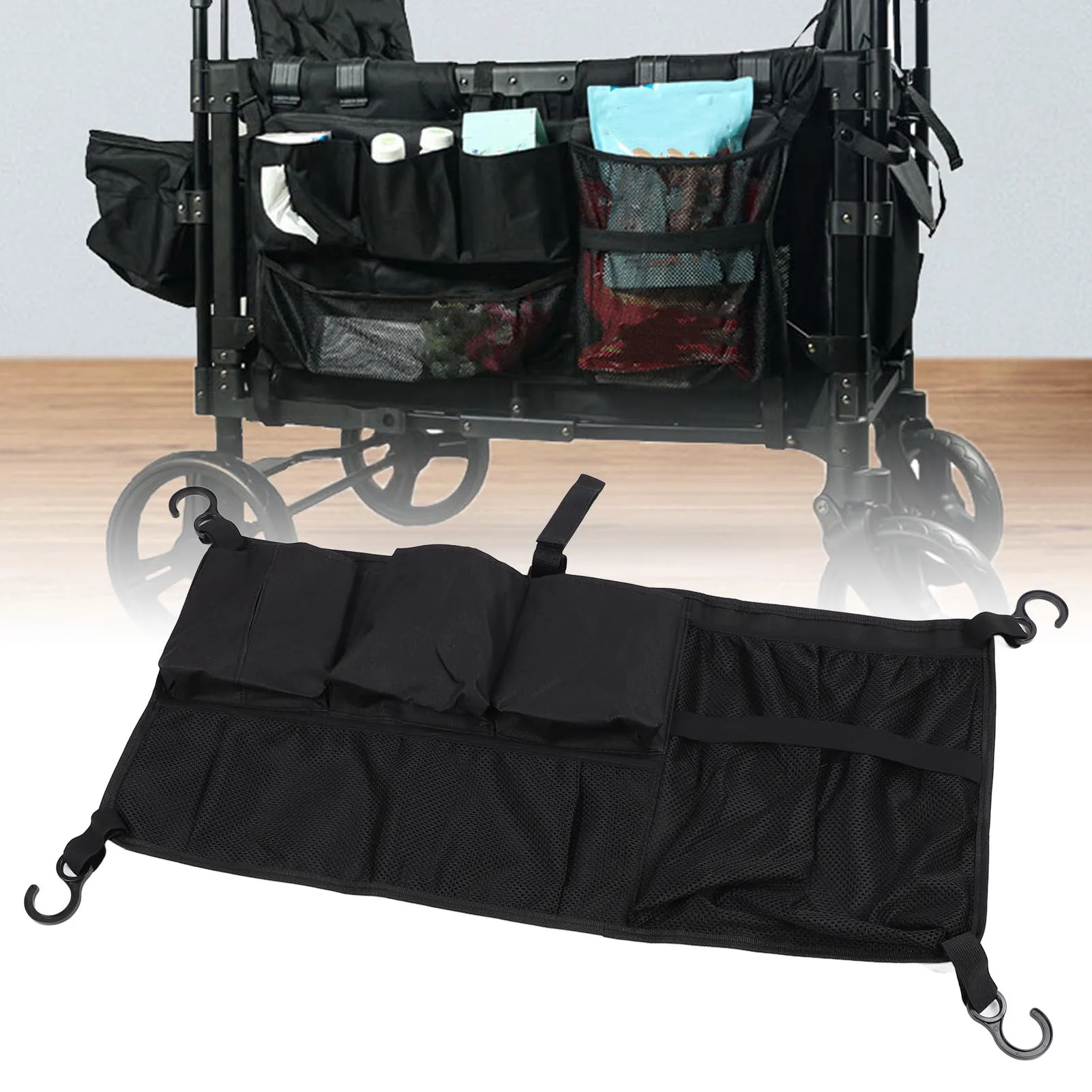 ワゴンカートサイドバッグ-ワゴンサイド防水マルチポケットベビーカーワゴン-アウトドアキャンプ用ワゴンサイド