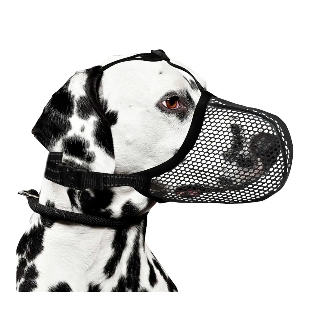 Bozal para perro, bozal de malla transpirable para perros, antiladridos, masticar, morder, cesta reflectante ajustable