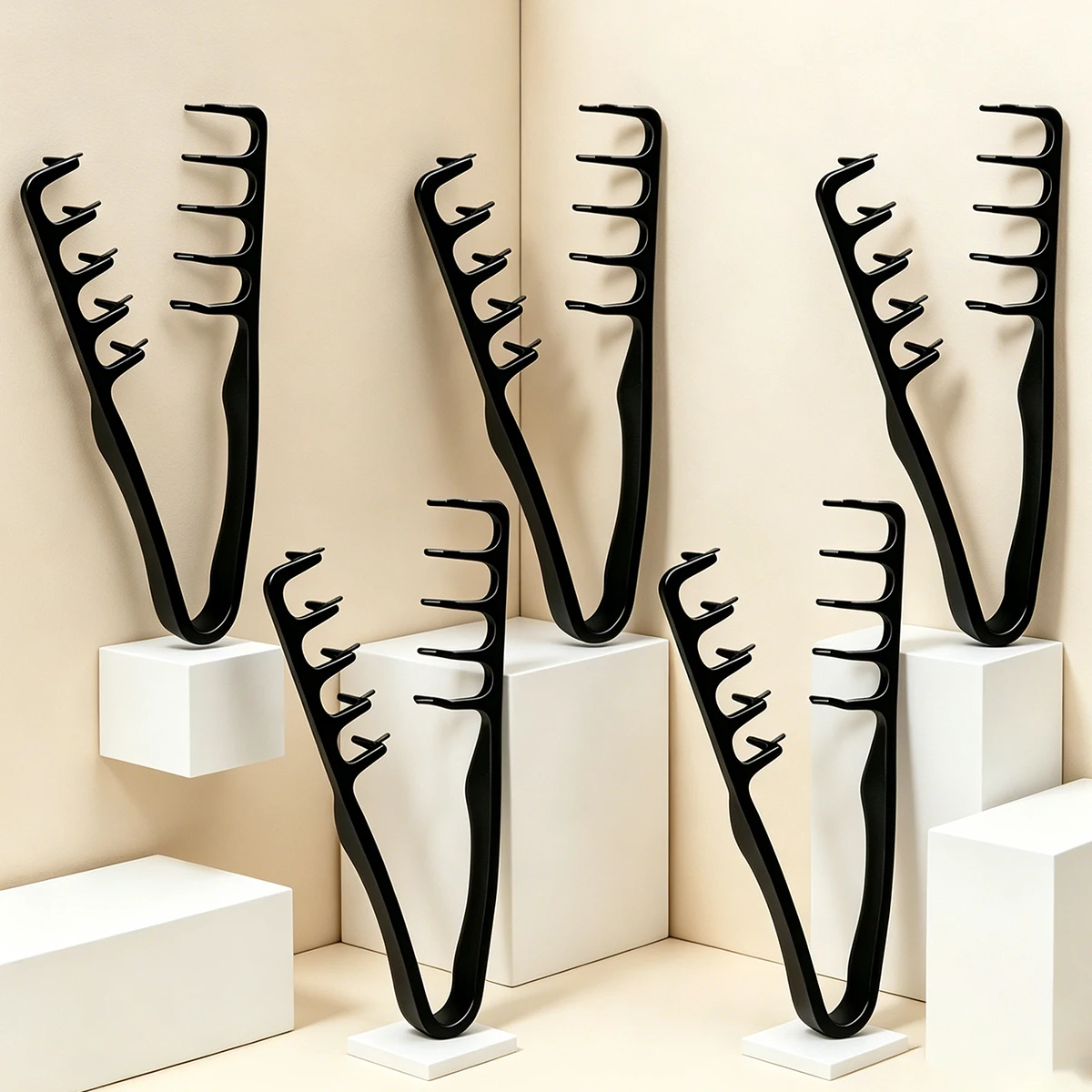 

5pcs fluffy styling comb, unisex wide toothed styling comb, fluffy texture hair root comb, special for real hair wigs