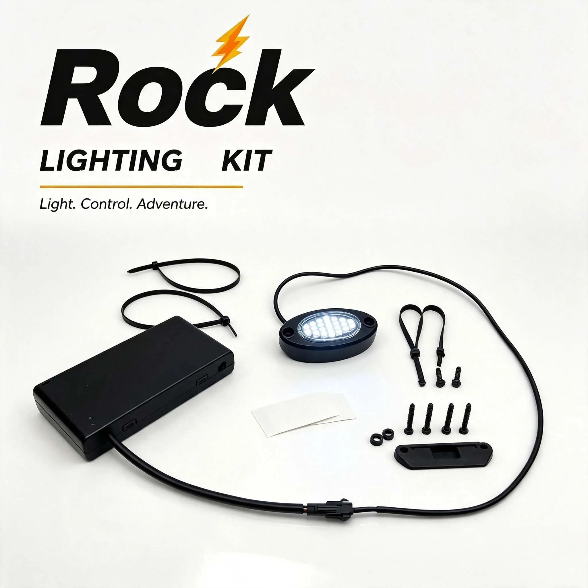 Tech Pure White Front Rock Lights  Battery Powered with SM 2Pin Kit 24 Lens