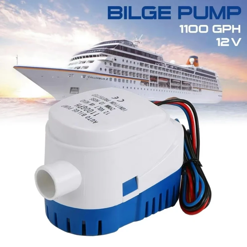 

12V Bilge Pump 1100GPH Automatic Boat Marine Pump Submersible Yacht Boat Motor Seaplane Houseboat Pump Fishing accessories