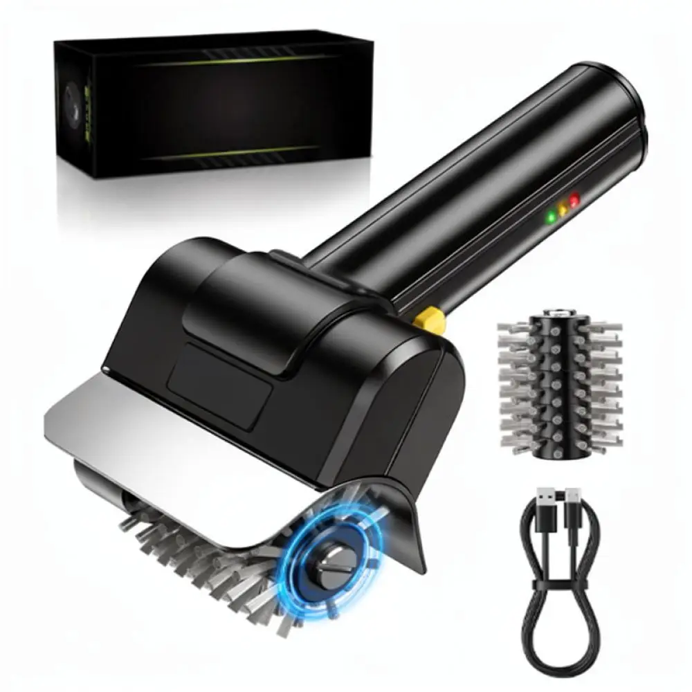 Electric Griddle Cleaner Brush Cordless Stainless Steel Wire Scrubber Powerful Rotary Tool For Outdoor Cooking Supplies