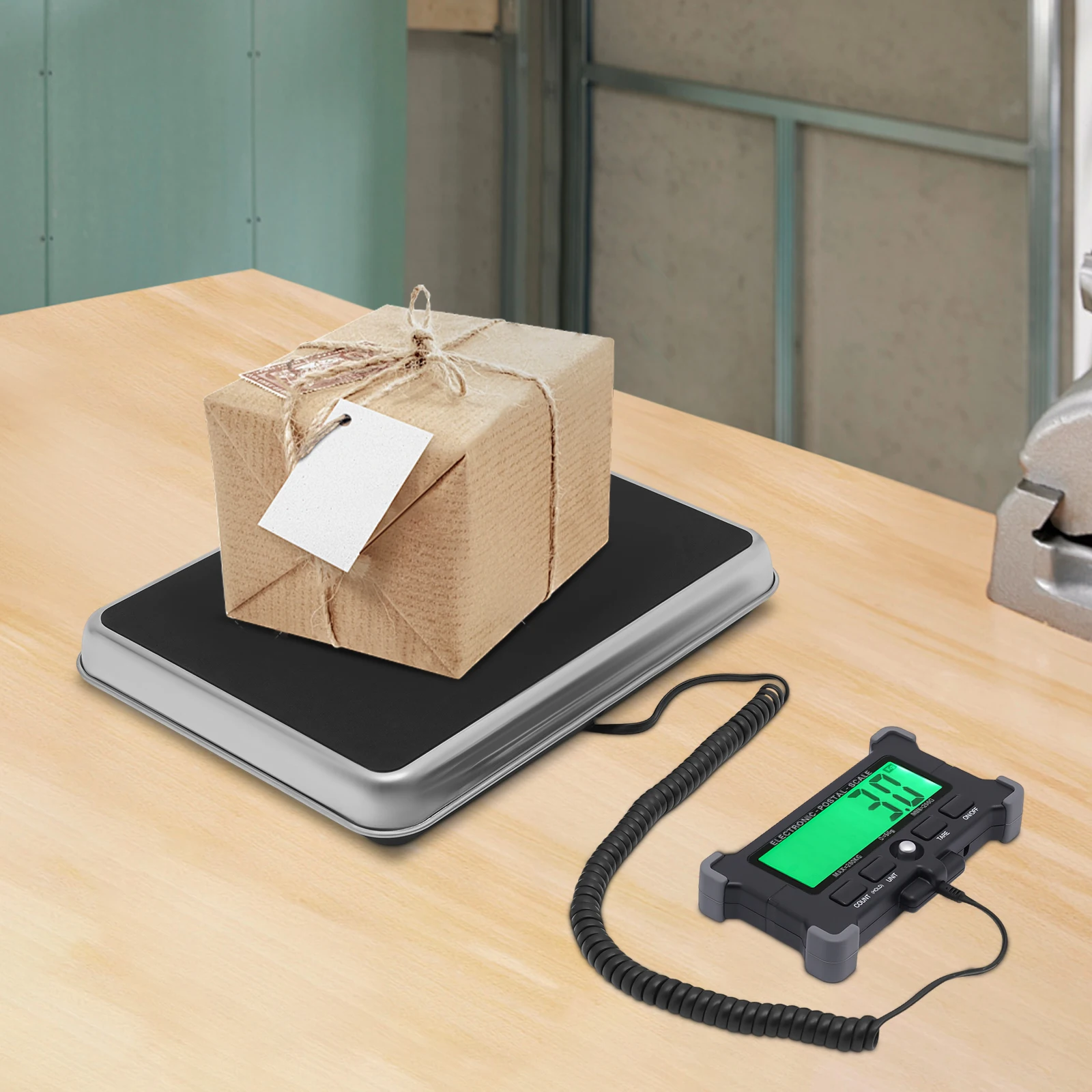 Цифровые почтовые весы, почтовые весы 440 фунтов, коммерческие весы с аккумулятором и ЖК-дисплеем для багажа, склада