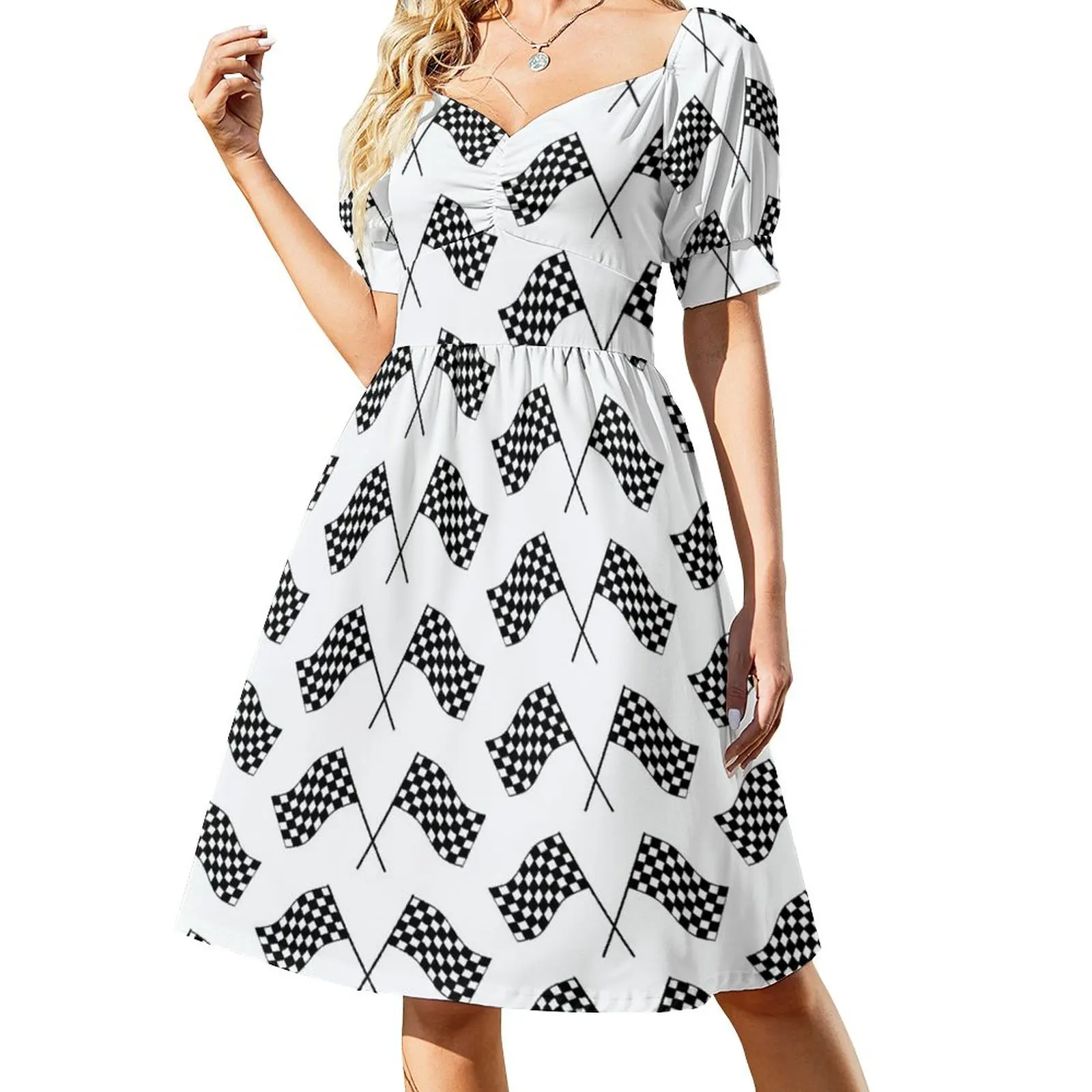 

Checkered Flags Sleeveless Dress long dresses for women african dresses for woman dress women summer