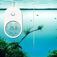 3 in 1 Electronic Aquarium Water Thermometer Hygrometer LCD Digital Water Temperature Measuring Tool with Probe