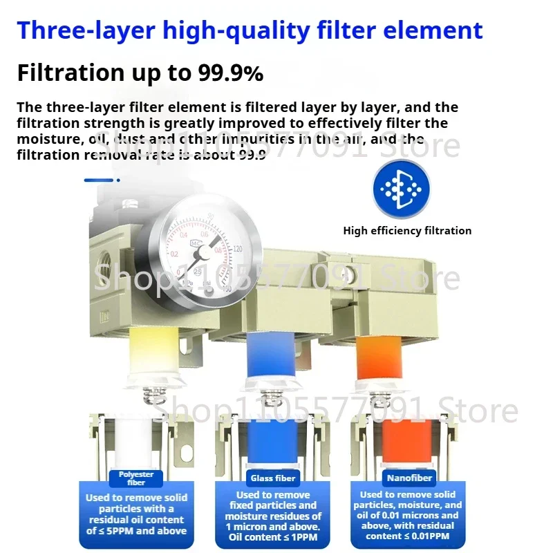 1/4 3/8 1/2 3/4 1in Air Compressor Oil and Water Separator Air Filter Is Used to Reduce the Pressure Valve
