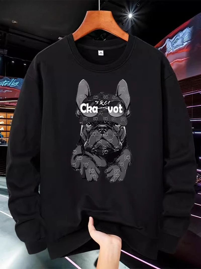 

Осень-зима 2025: толстовка с круглым вырезом и принтом жестокого французского бульдога, элитная роскошь для мужчин и женщин, топ Y2k