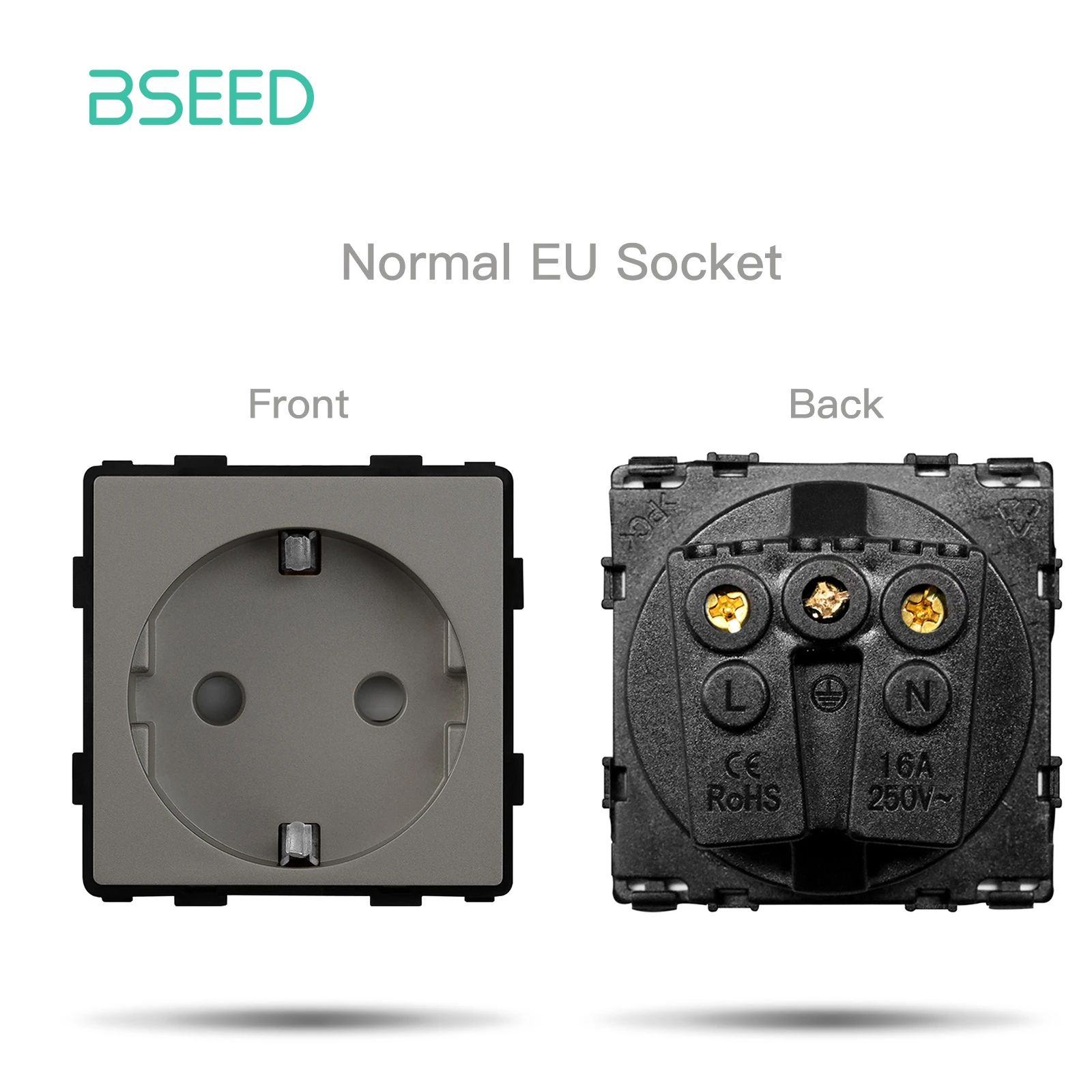 BSEED Mechanische Tastenschalter, EU/FR-Buchse, Typ C, Dual-USB-Buchsen, Funktionsteile, Glas-Buchsenrahmen, DIY, freie Kombination