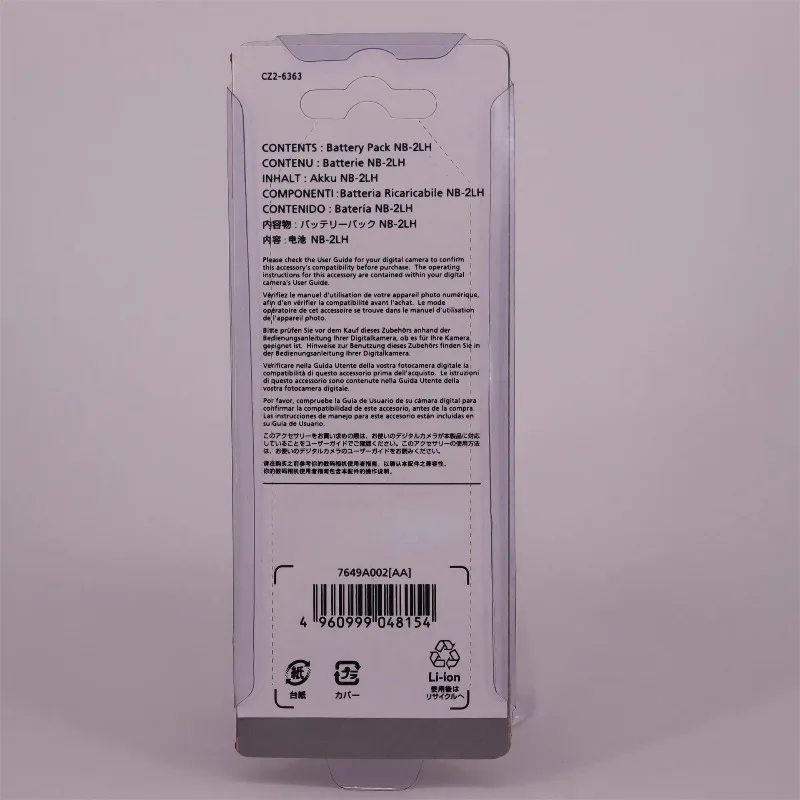 Batteria sostitutiva NB-2LH 720mAh completamente decodificata per fotocamera digitale Canon PowerShot G7 G6 G5 S70 S60 S50 S30 A460 A470 A480