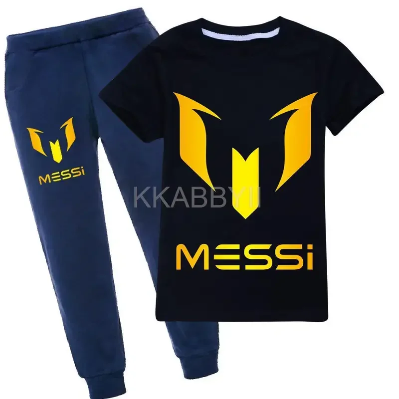 

Messi kids girls boys clothing sets children's clothes tops T-shirt tracksuits suits cotton 2PCs T shirt trousers