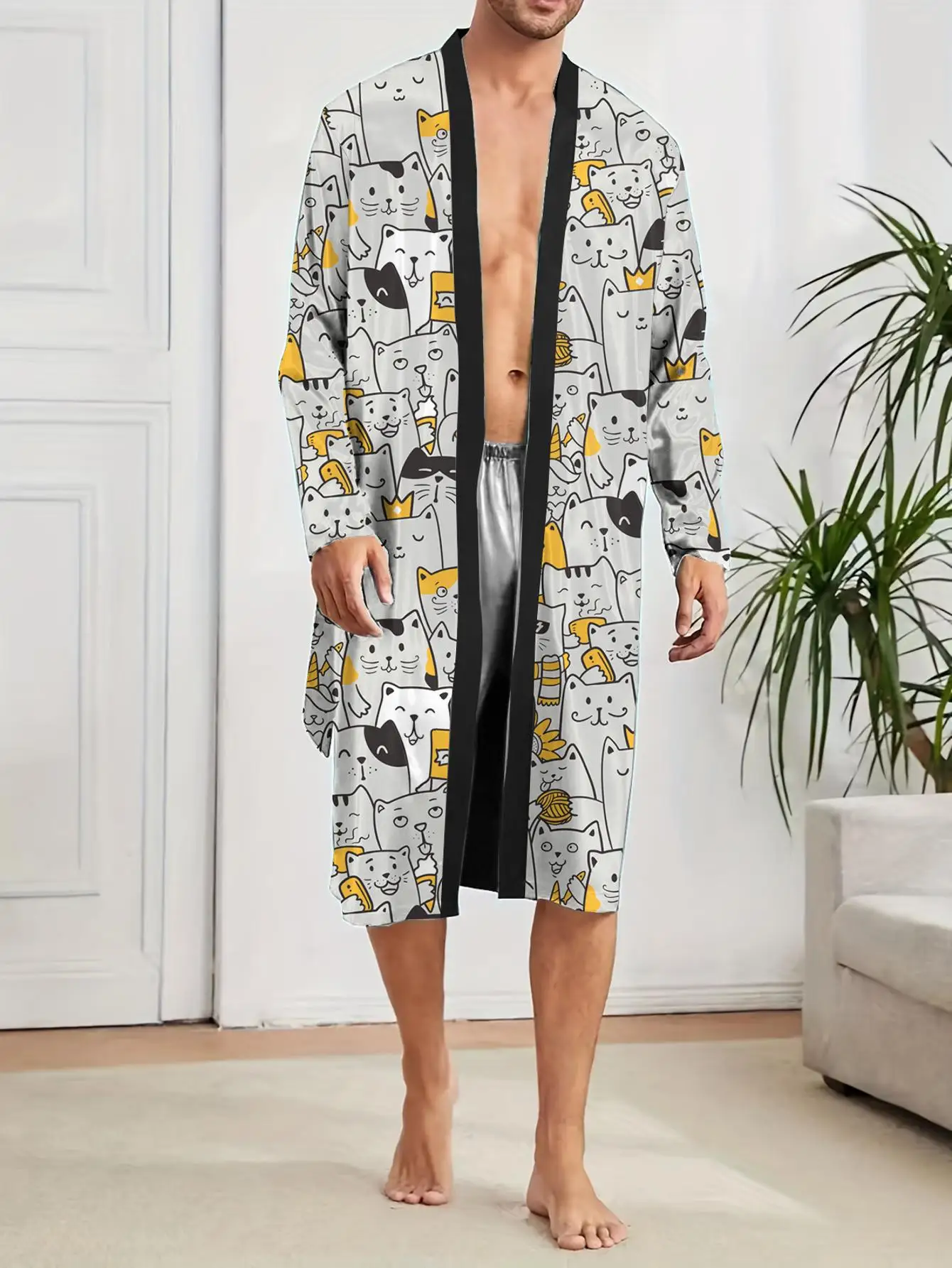 1pcs Men's Robes 2026 Spring/Summer Funny pajamas 3D Printed Breathable Bathrobe men bath robe Sleepwear Graphic dressing gown