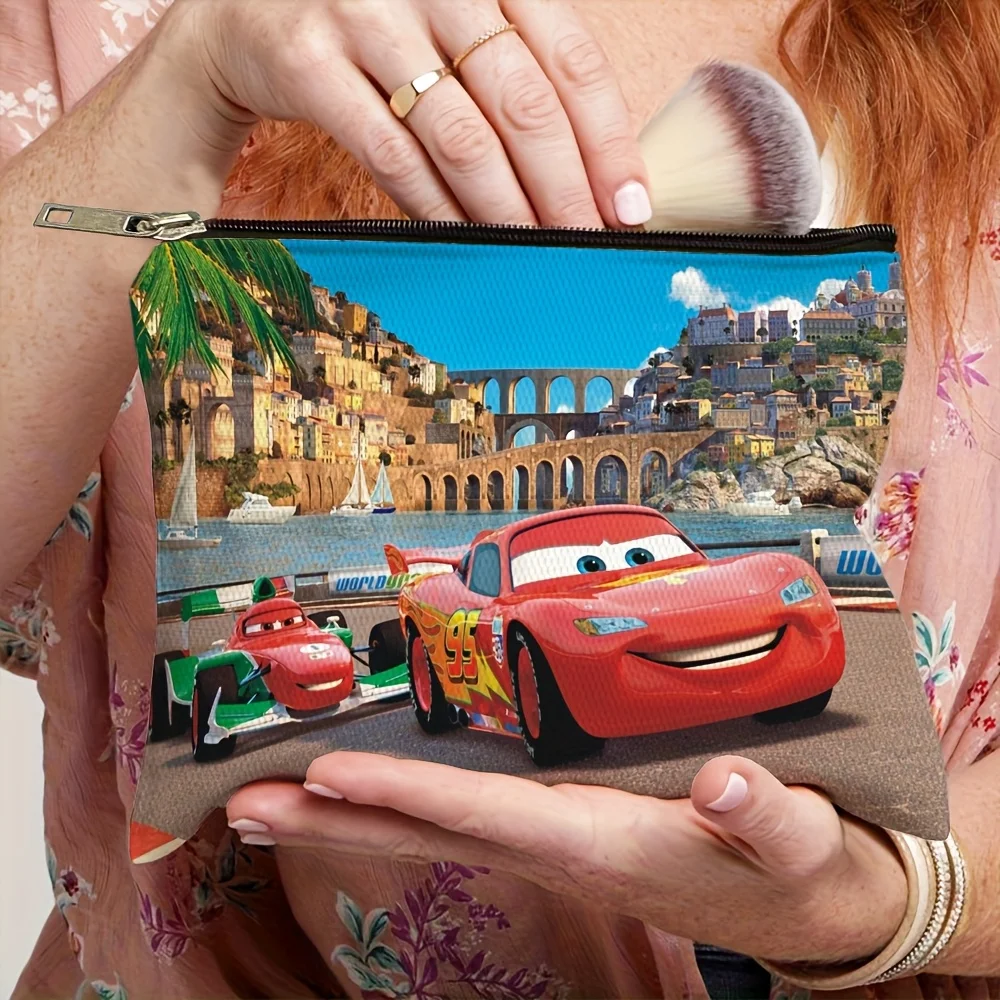1 borsa per cosmetici Disney Lightning Mcqueen, borsa per gioielli, borsa da viaggio perfetta con cerniera - divertente regalo di compleanno