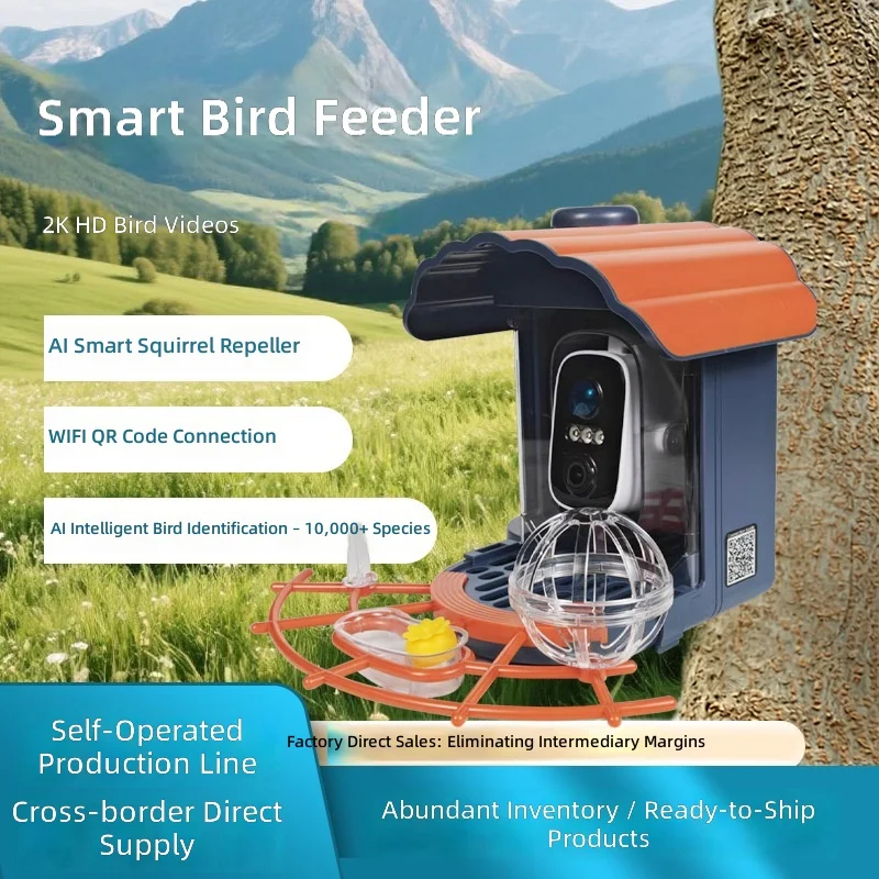 Solar Bird Feeder Camera, Hummingbird Feeder with Remote Control, Smart Pet Feeding, Visual Monitoring, Outdoor Garden Decor