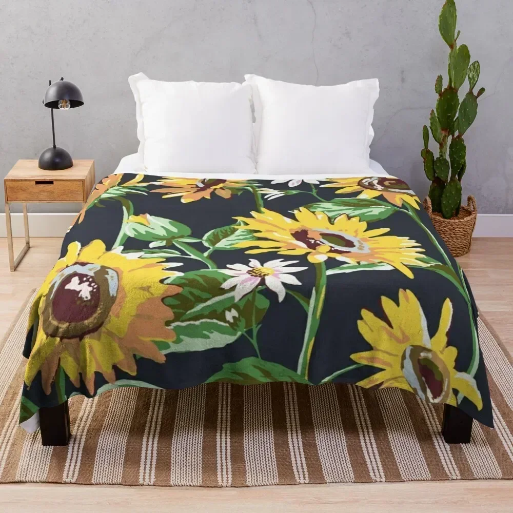 

Vera Bradley sunflower Throw Blanket Stain Resistant Cozy Warm Blanket