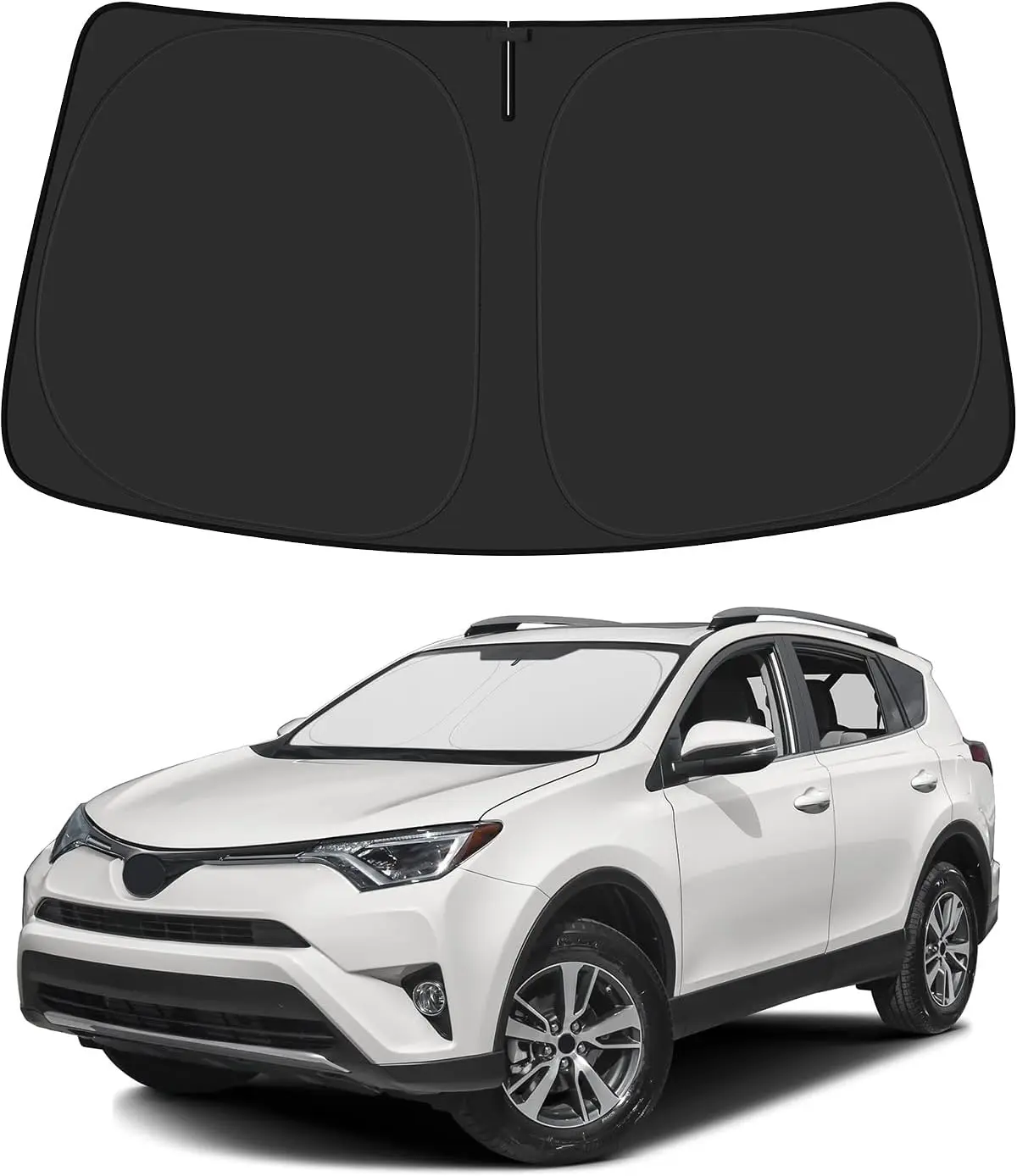

Windshield Sun Shade for Toyota RAV4 2013-2018 Accessories Foldable Car Sunshade Front Window Sun Visor PET Reflective Material