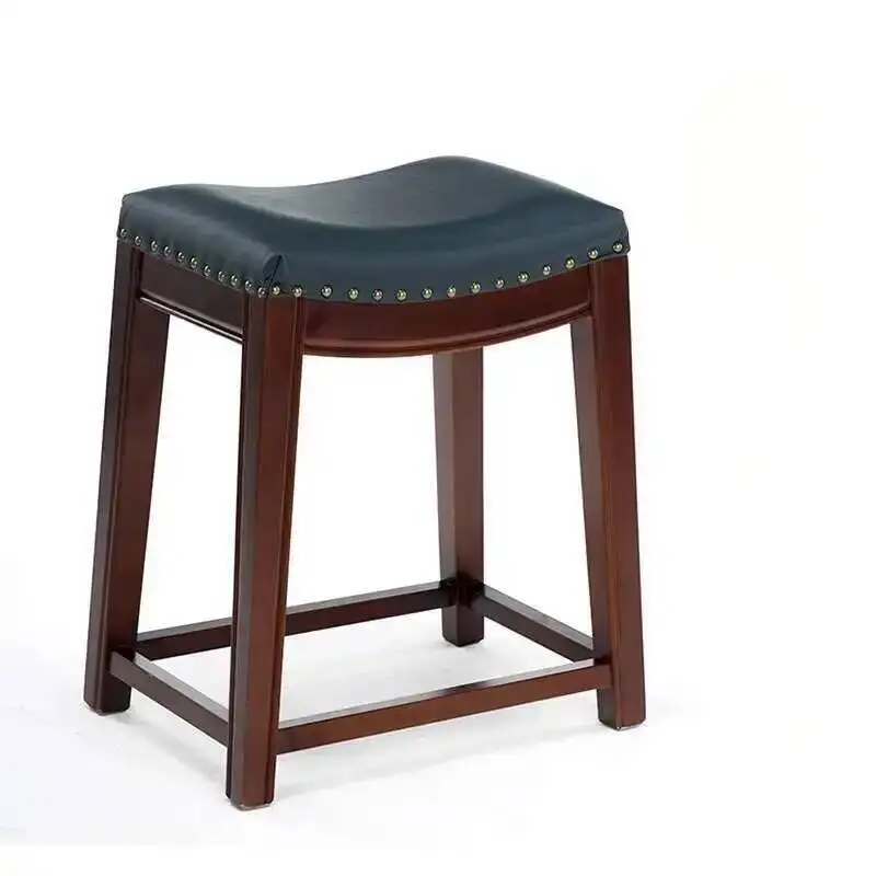 

Backrest Leather Bar Wood Chair Stool American Kitchen Island Designer Aesthetic Standing Elegent Sgabello Cucina Cafe Furniture