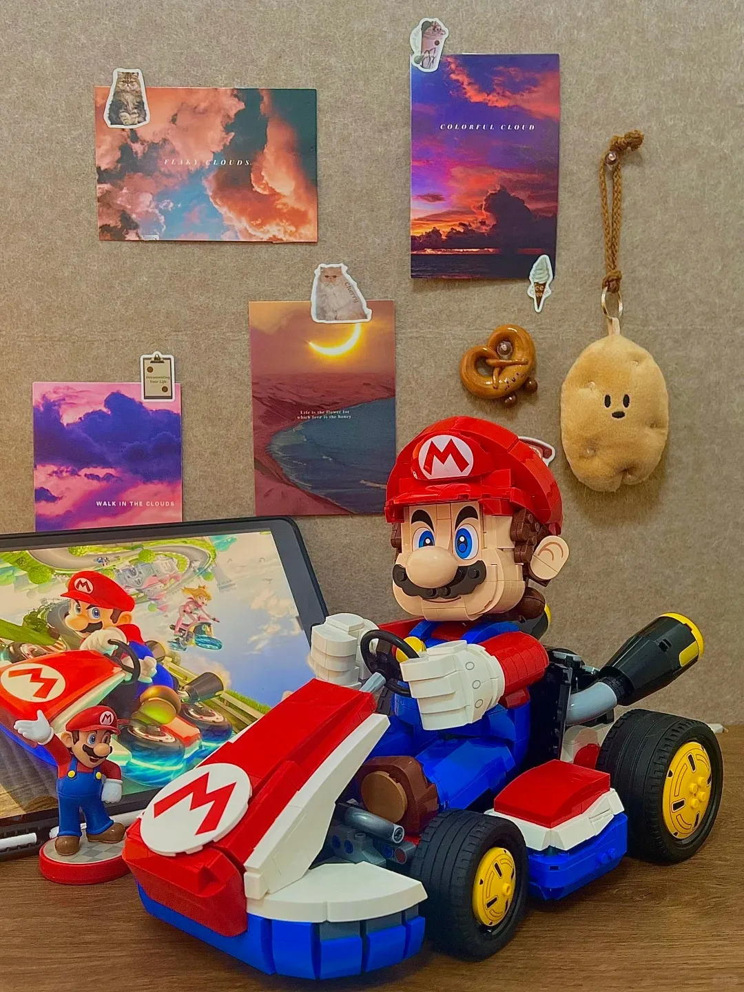 

New race track in 2025! 1972 standard go kart classic game 72037 model building blocks DIY toys, children's Christmas gifts