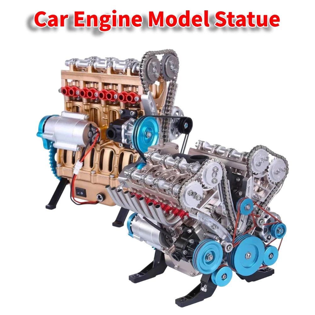 Car Engine Model Statue Resin Sculpture for Home Decor Model Figurine Craft Tabletop Statues for Home Small Statue Ornament