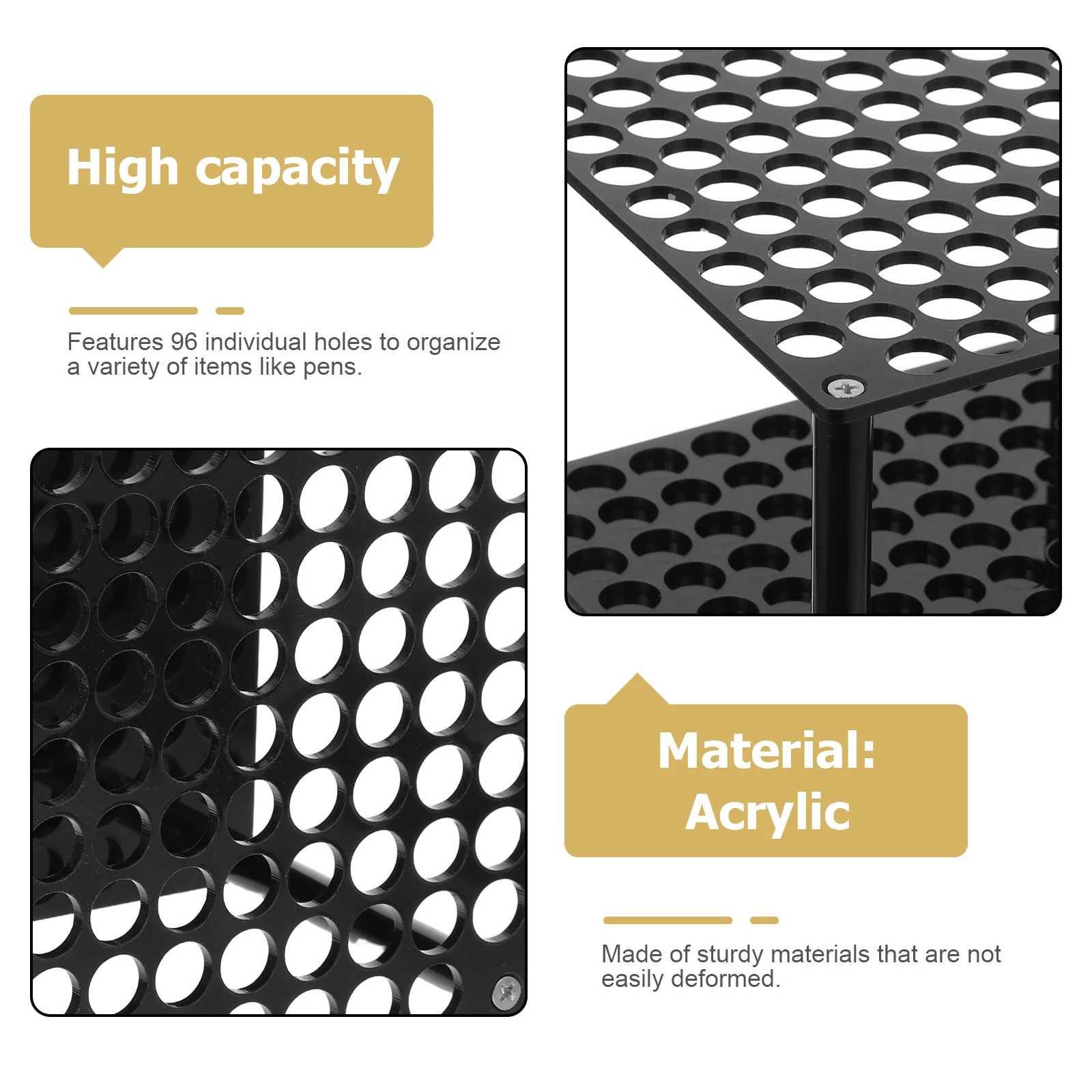 حامل فرشاة أكريليك منظم مكتب بفتحة 96 للأقلام وأقلام التلوين وأدوات الطلاء ورف تخزين للمدرسة والمكتب واستخدام الاستوديو الفني #3