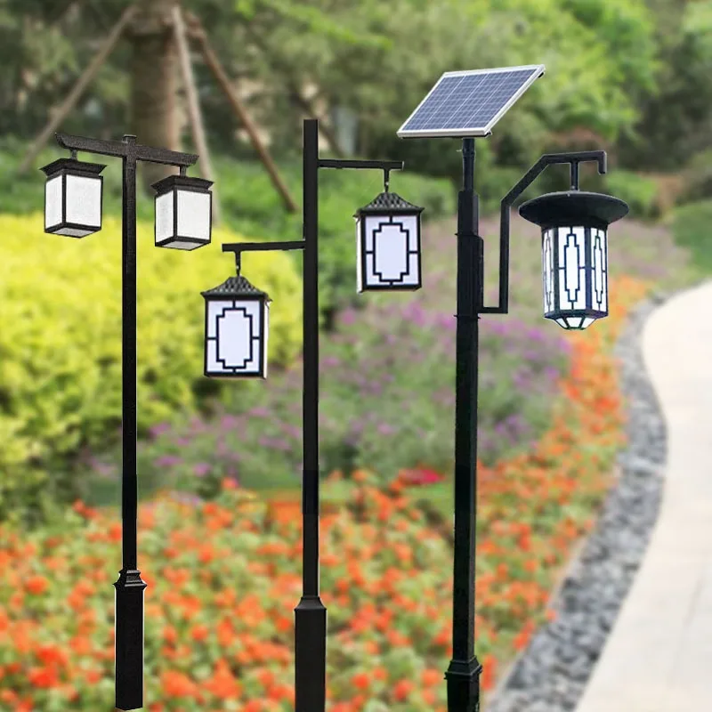 Solar Garden Lamp Landscape  Outdoor Waterproof 3 M Led  Park in Chinese Antique Style Street  High Pole Lantern