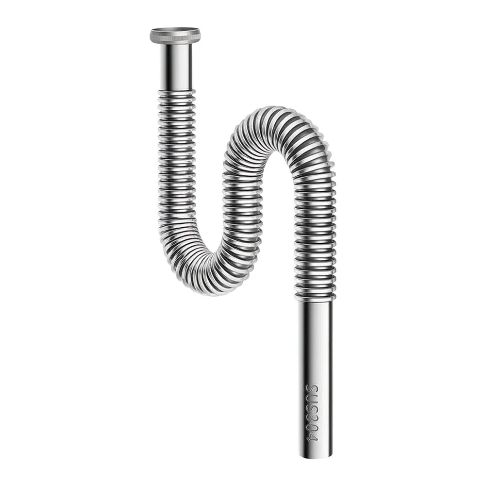 Stainless Steel 41mm Drain Pipe for Bathroom and Kitchen Sinks Featuring Heat Resistant Construction and Secure Fitting