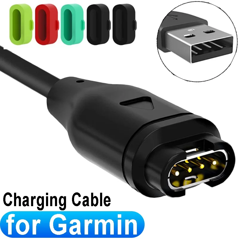 

USB-кабель для зарядки часов Garmin Fenix 7, 7S, 7X, 6, 6S, 6X, 5 Plus, Vivoactive 3, Forerunner 945, 935, 245, зарядная док-станция с пылезащитной заглушкой