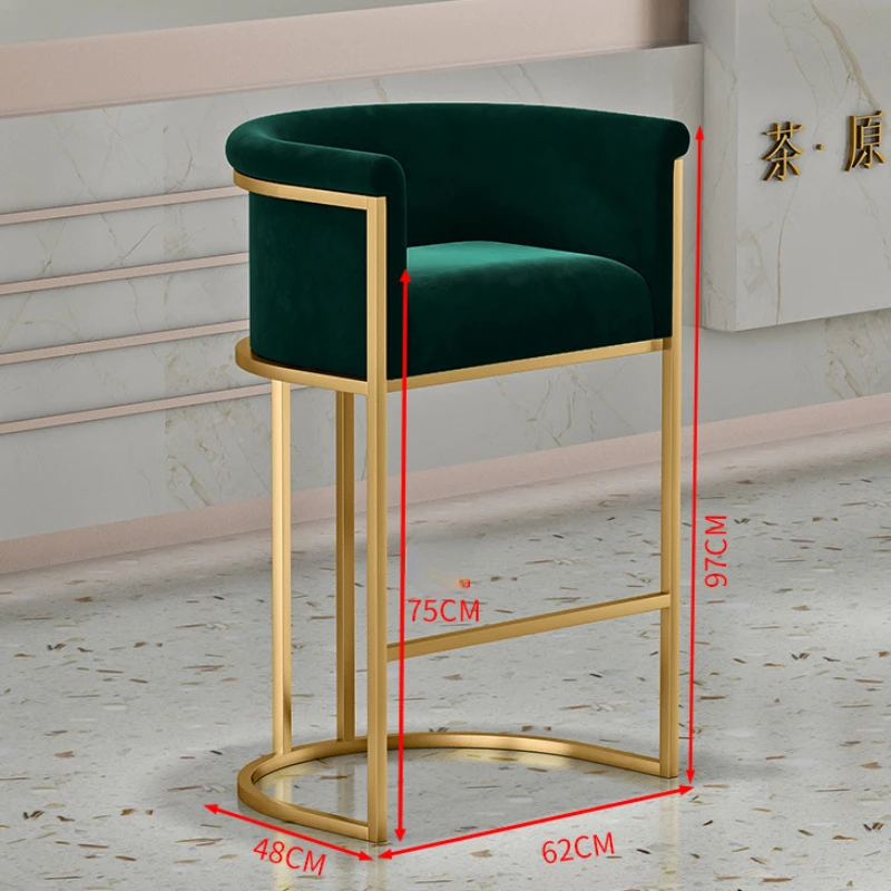 

Nordic High Bar Chair Accent Green Metal Counter Kitchen Office Chairs Modern Dining Cadeiras De Jantar Salon Furniture BY003