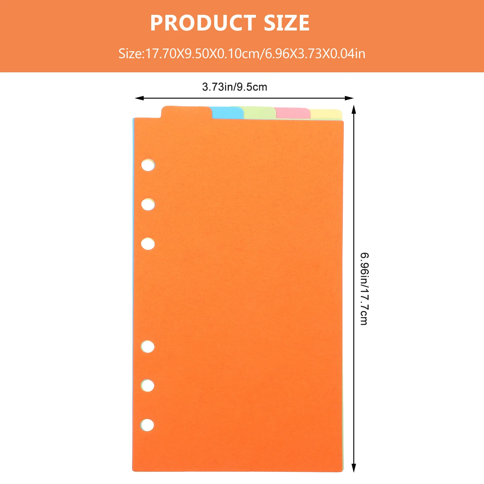 

6 set Colorful Index Divider Refill Paper Loose-Leaf Binder Organizer Notebook File Divider Punched Paper
