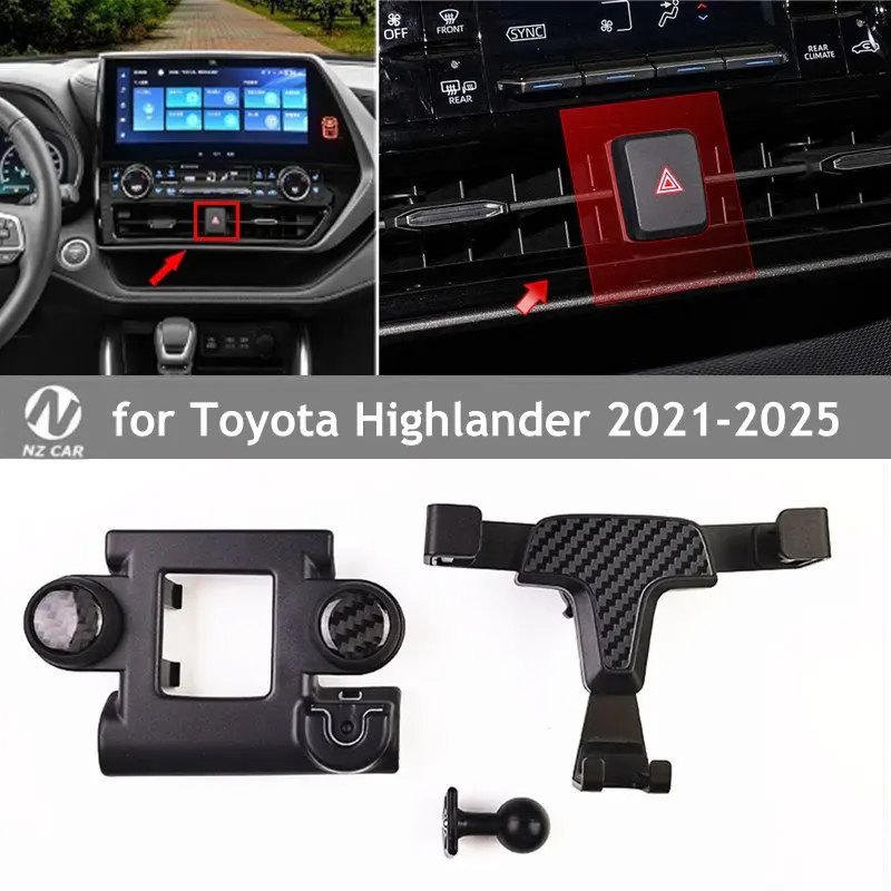 

Phone Holder for Toyota Highlander 2025 2024 2023 2022 2021 Air Vent Mount Mobile Support Bracket Gravity Stand Accessories