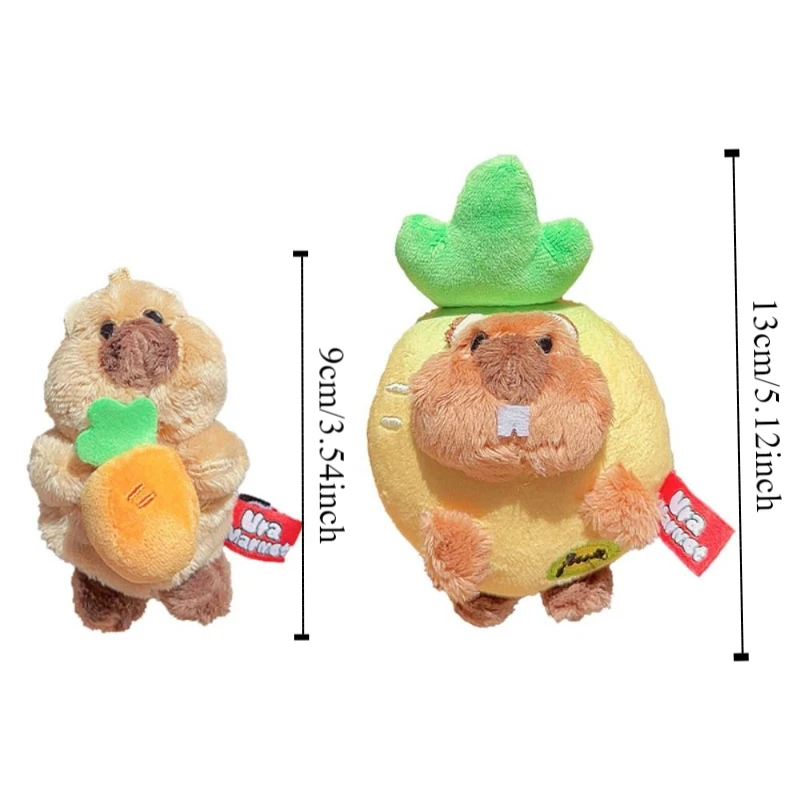 Ciondolo in peluche marmotta di simulazione di cotone PP Carota soffice Collezione di giocattoli di peluche marmotta realistica Portachiavi marmotta in peluche di cartone animato