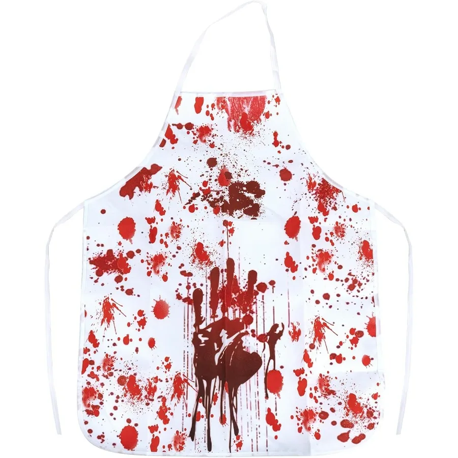 

Halloween Bloody Apron Butcher Costume Prop with Scary Handprint for Adult Women Men Cosplay Party Cng