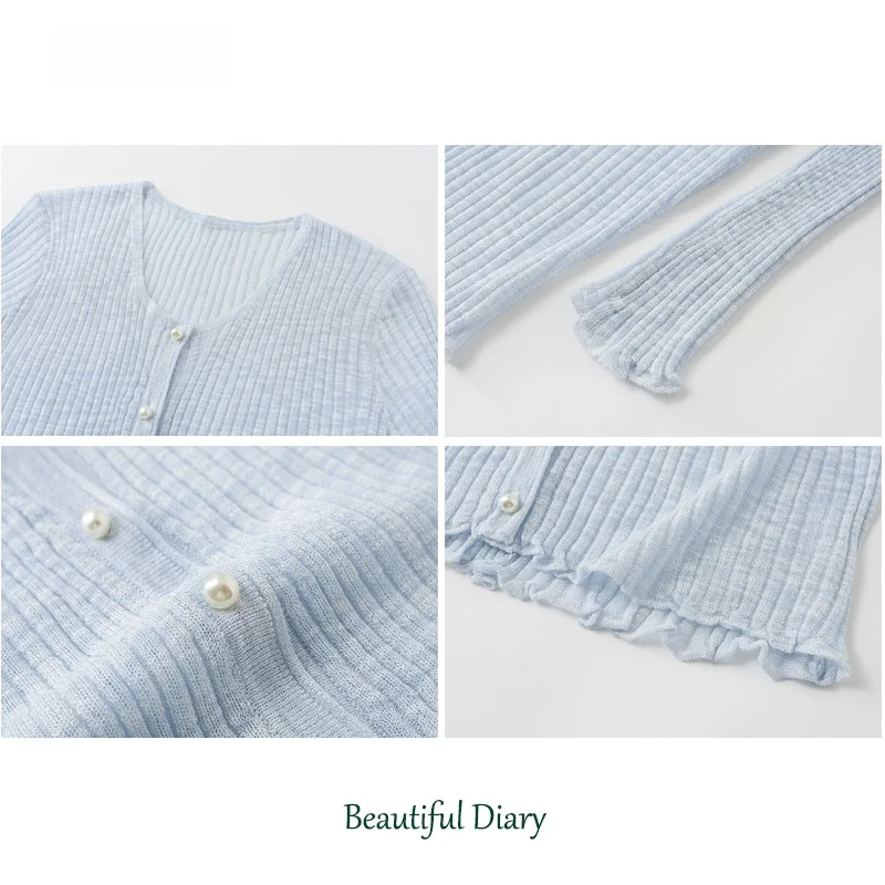 Women's Summer Ice Silk Air Conditioning Open Cardigan Shoulder Shawl Long Sleeve Square Collar Thin Outerwear Skirt