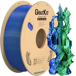 Двухцветная шелковая нить Gratkit RU, двухцветная, 1,75 мм, 1 кг, новый высококачественный пластик для 3D-принтера, быстрая доставка
