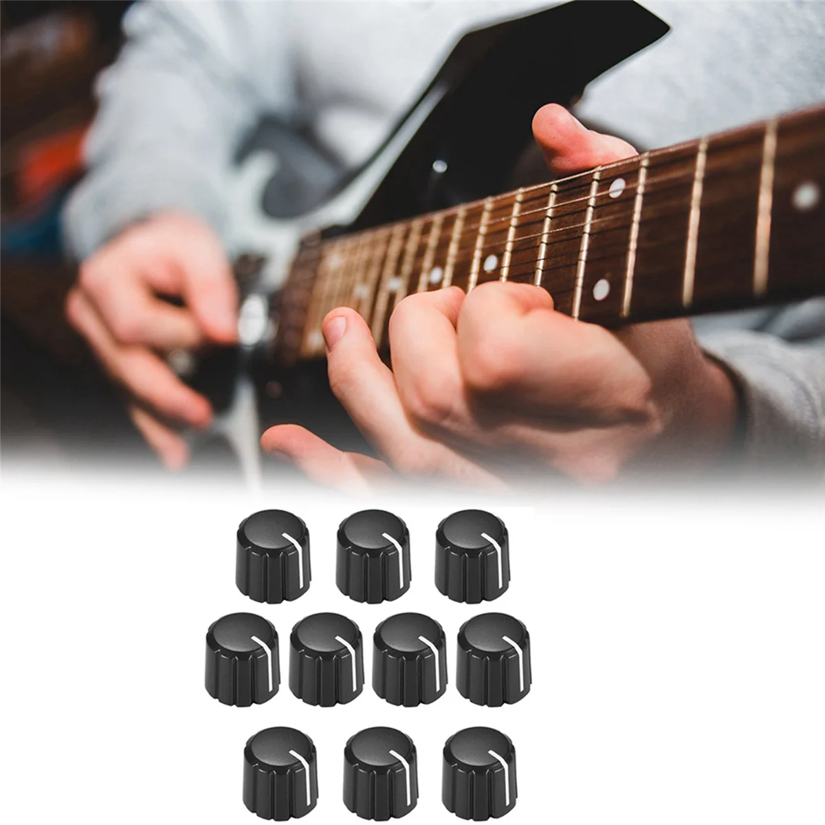 50 قطعة مقابض التحكم في الجهد للجيتار الكهربائي حجم لهجة المقابض أسود D نوع 6 مللي متر
