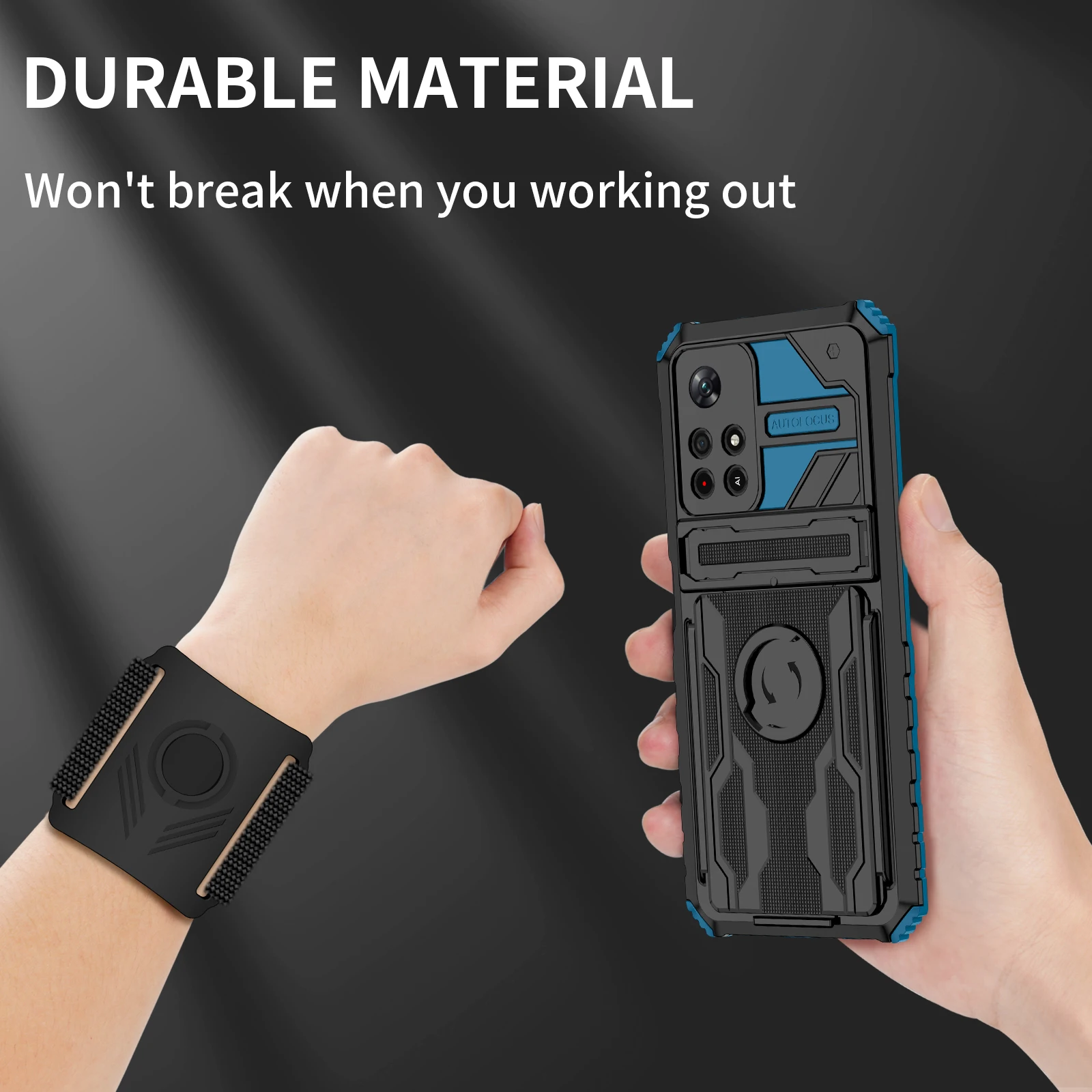 Anti-Shock Sport Phone Case for Xiaomi POCO M4 Pro X3 NFC F3 5G X3 GT M 4 PocoM4 Wrist Strap Protective Cover Capa