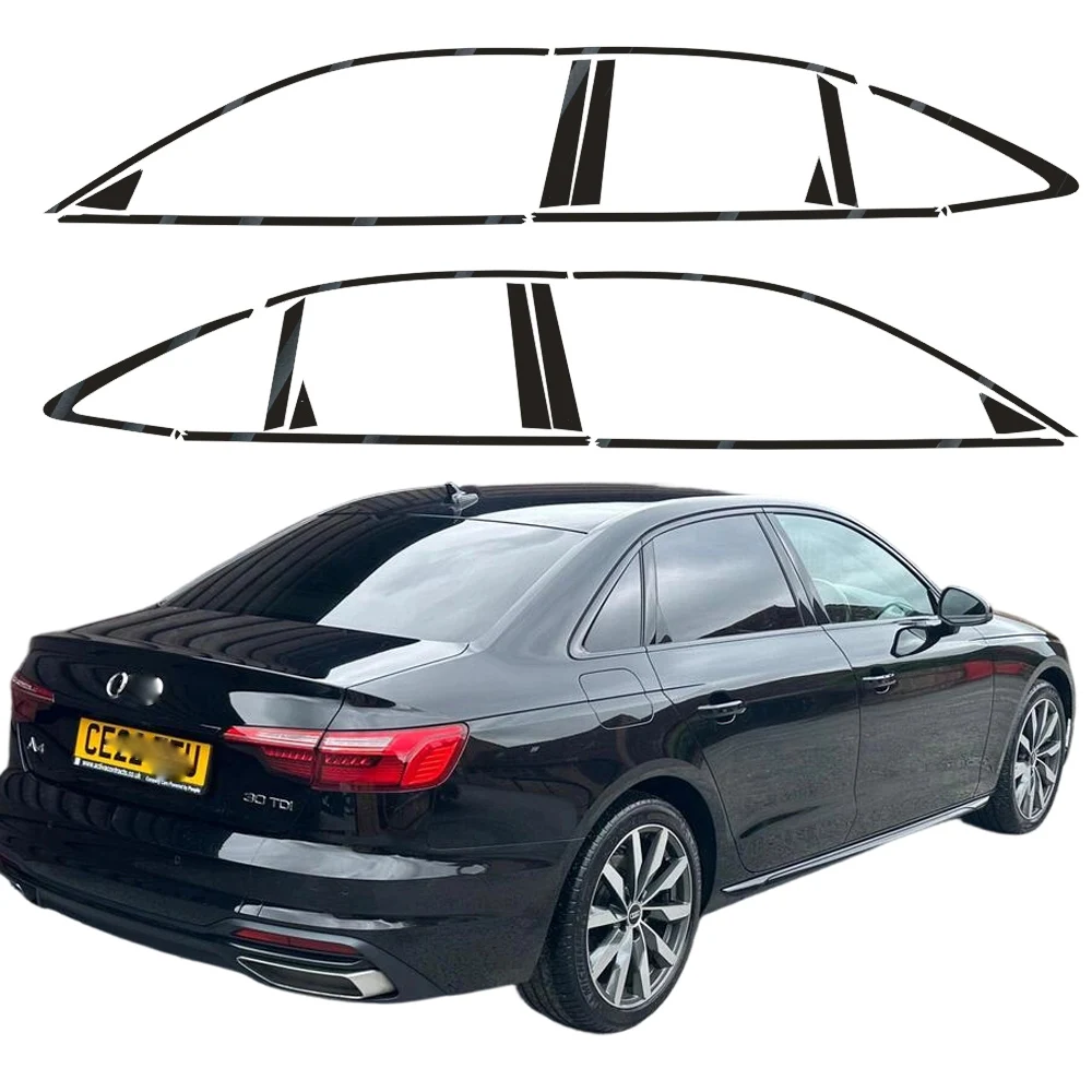 

Exterior Window Trim Chrome Delete protective Film For Audi A4 S4 2017-2025 sedan Glossy/Matte Black Sticker