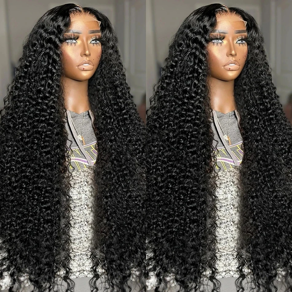 Kinky Curly Black Color Lace Front Wig For Women Synthetic Hair Wigs Glueless Soft 180%Density Preplucked Cosplay