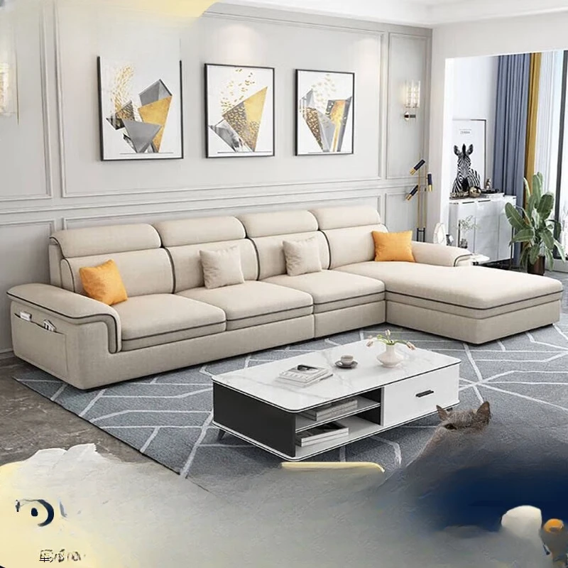 Modern detachable and washable technology fabric 2024 new sofa combination simple small apartment living room