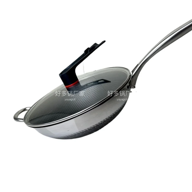 32cm Frying Pan,Stainless Steel Skillet Nonstick Fry Pans Chefs Pans Wok Pan for Gas Electric Induction Ceramic Stoves