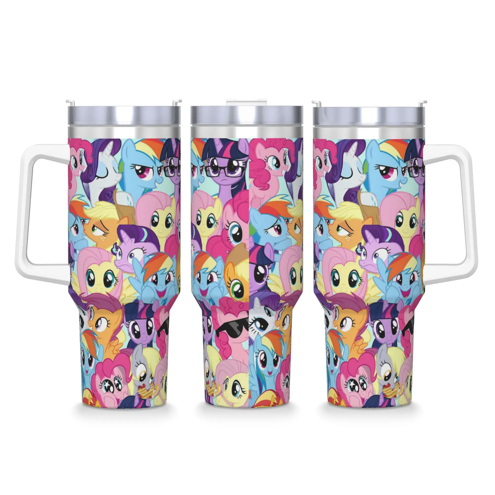 

Cute My Little Ponys Tumbler Cold and Hot Water Bottle Heat Preservation Stainless Steel Thermal Mug Custom Travelist Car Mugs