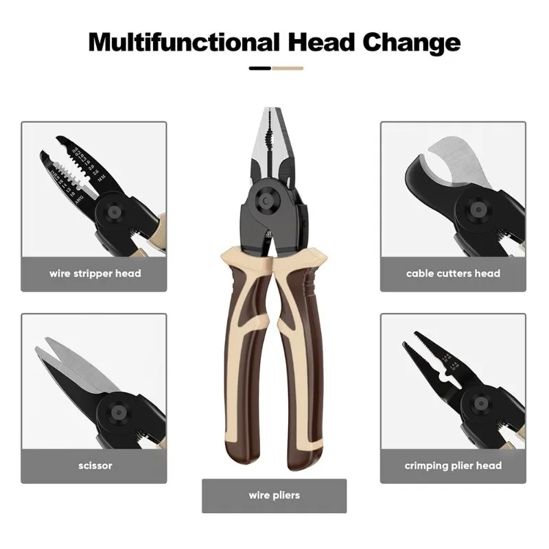 

Multifunctional Pliers Professional Electrician Tools Electricity Wire Stripper Crimping Tool Vise Press Pliers for Crimping