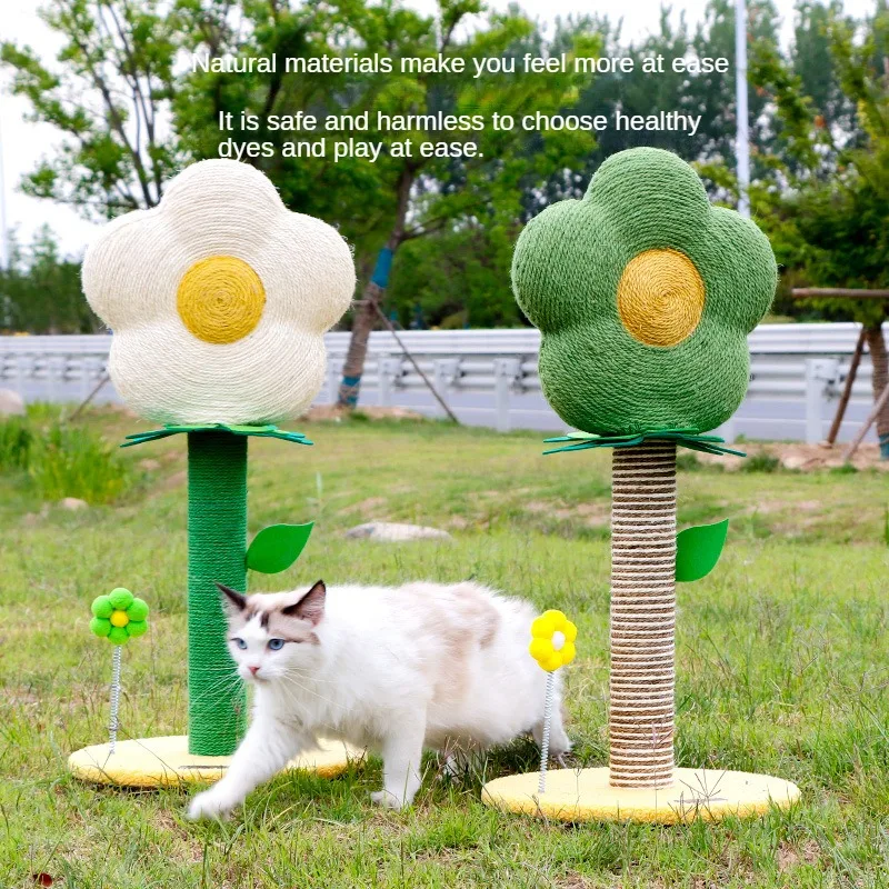 Imagem -04 - Flower Cat Scratch Board Sisal Garra Grinder Plataforma de Salto Teasing Cat Scratching Post Gato Escalada Frame Pet Toy