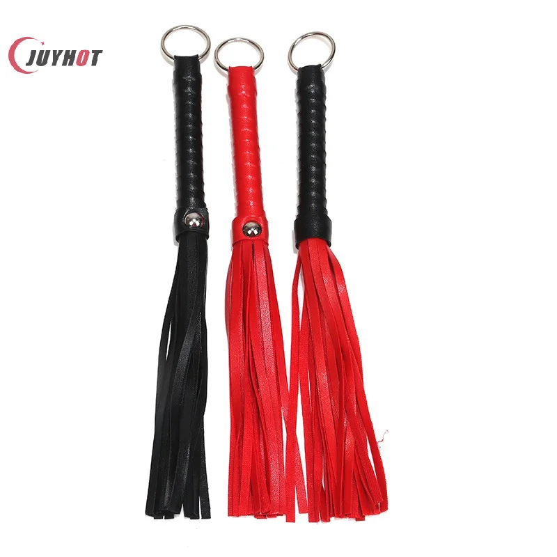 Quality Pu Leather Pimp Whip Racing Riding Crop Party Flogger Hand Cuffs Queen Black Horse Riding Whip For Driving Range