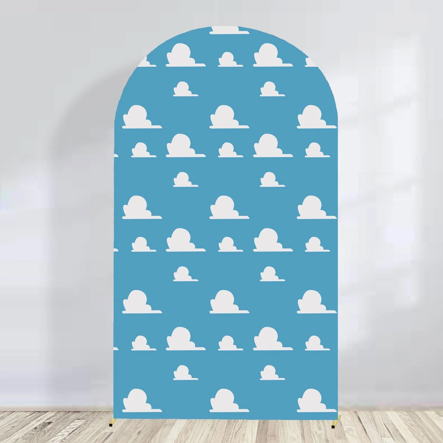 Arch Backdrop Cover Blue Sky White Clouds Background Boy Toy Story Cartoon Newborn Party Decoration Baby Shower Kids Birthday